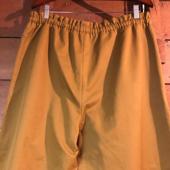 KOTN 100% Cotton XXL Drawstring Pants Mustard Brown Women’s Wide Leg High Rise - Picture 7 of 16